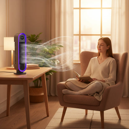 Quiet Adjustable Portable Bladeless Oscillating Tower Fan