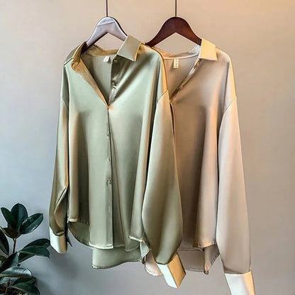Women's Oversized Casual Blouse | Long Sleeve