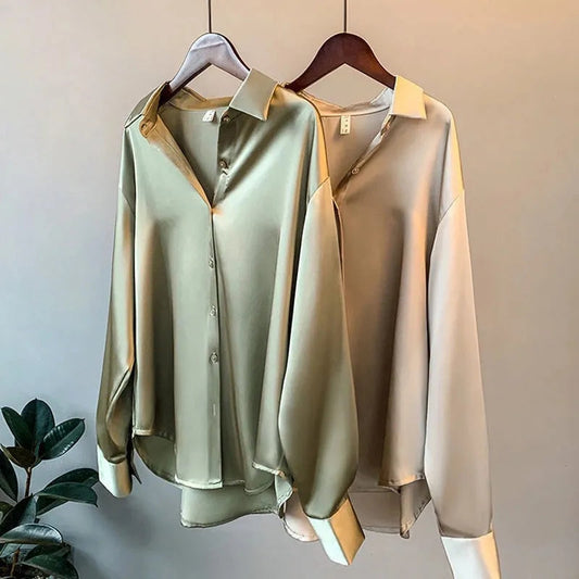 Women's Oversized Casual Blouse | Long Sleeve