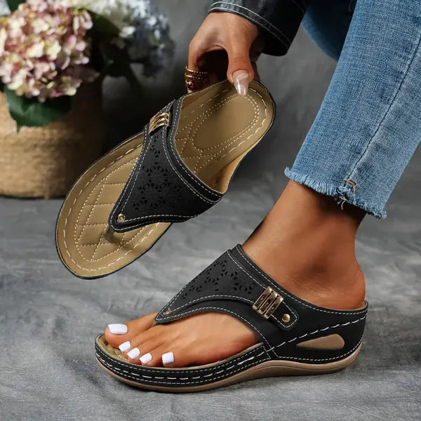 Women’s Platform Summer Thong Slippers | Low-Wedge