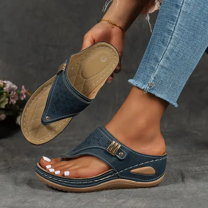 Women’s Platform Summer Thong Slippers | Low-Wedge