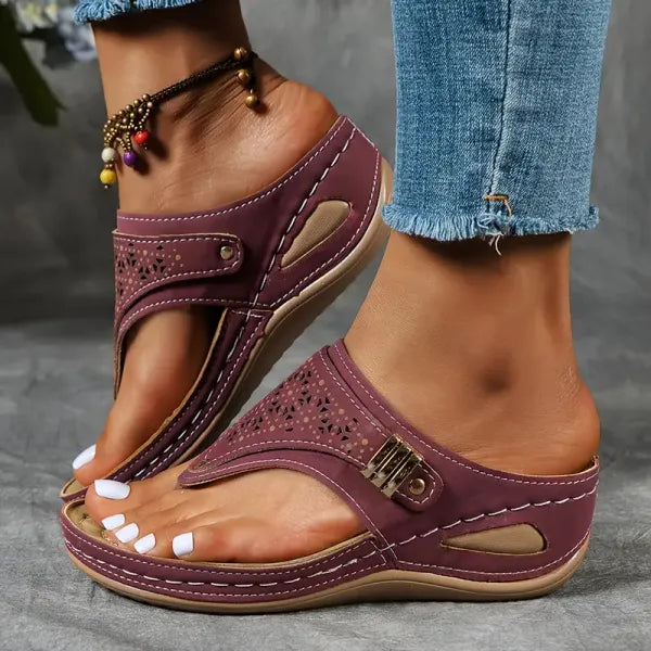 Women’s Platform Summer Thong Slippers | Low-Wedge