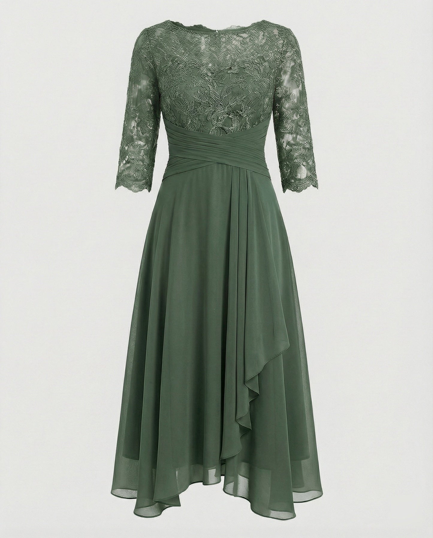 Women's Midi Evening Dress | 3/4 Sleeves