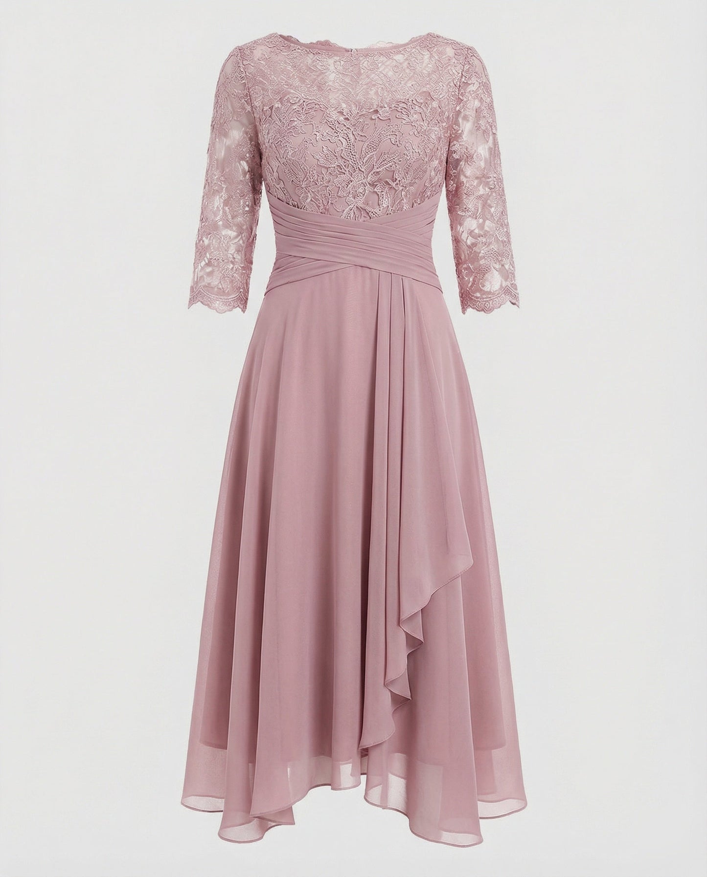 Women's Midi Evening Dress | 3/4 Sleeves