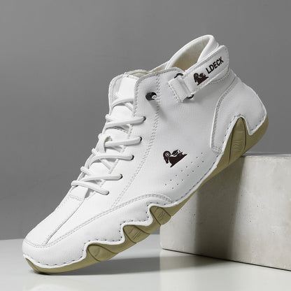 Men's High-Top Barefoot Shoes | Lace and Velcro Closure