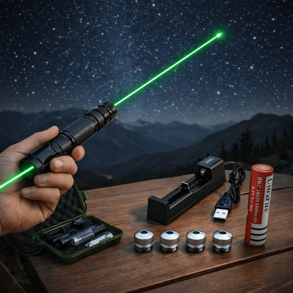 High-Power Green Laser Pointer USB Rechargeable Long-Range Device