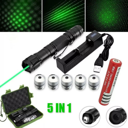 High-Power Green Laser Pointer USB Rechargeable Long-Range Device