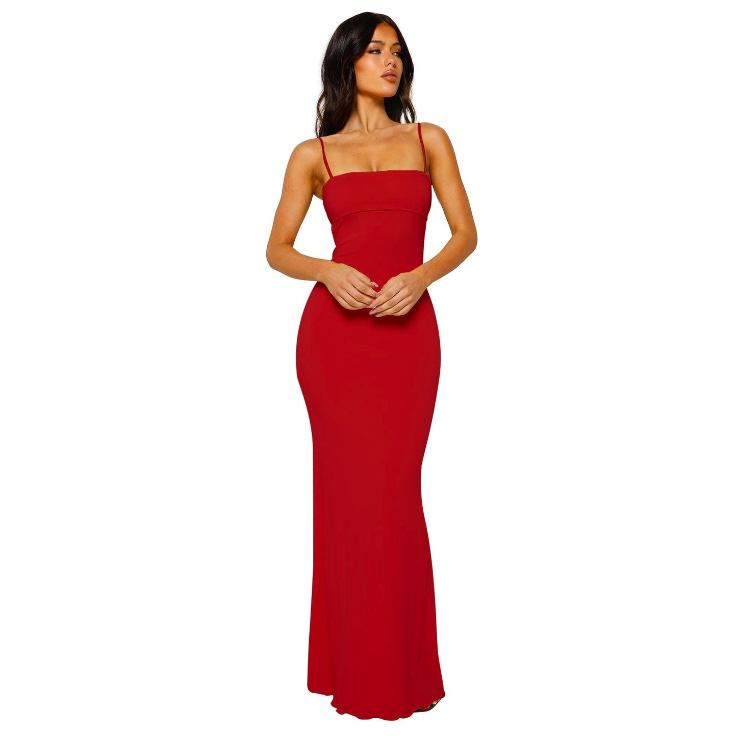 Women's Square Neck Evening Dress | Maxi