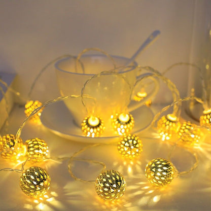 Moroccan Metal Ball String Lights for Terrace