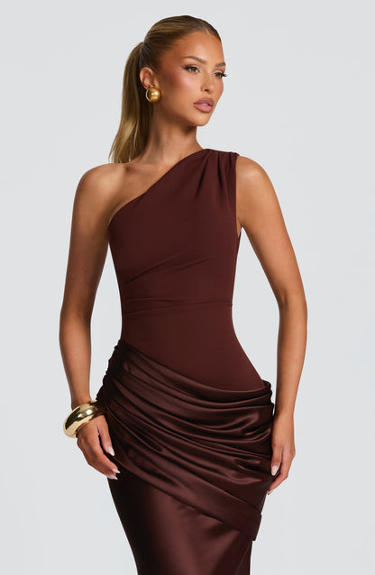 Women's One Shoulder Maxi Wedding Guest Dress | Sleeveless