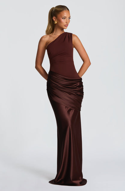 Women's One Shoulder Maxi Wedding Guest Dress | Sleeveless