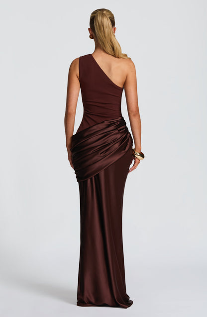 Women's One Shoulder Maxi Wedding Guest Dress | Sleeveless
