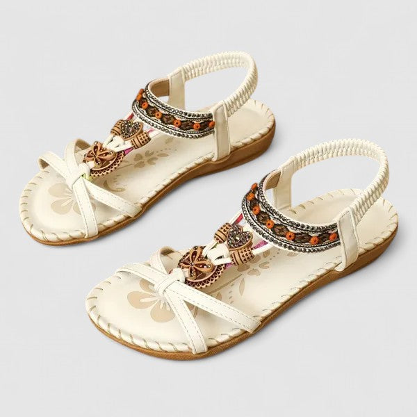 Women's Bohemian Slingback Sandals | Low Wedge