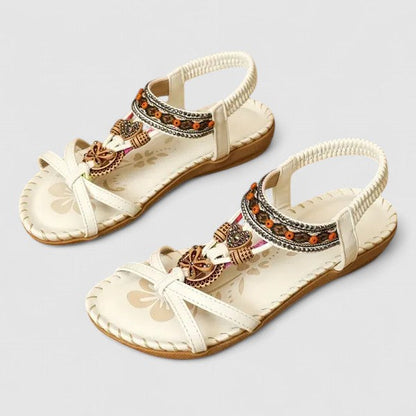 Women's Bohemian Slingback Sandals | Low Wedge