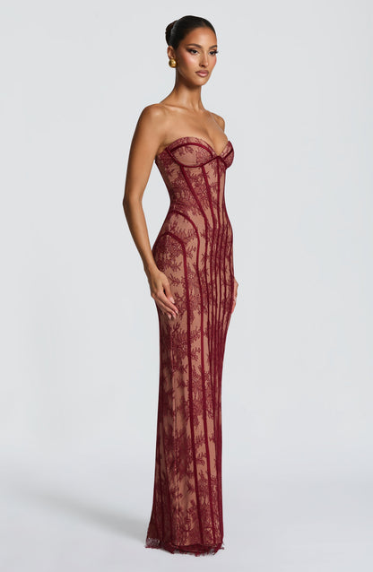Women's Corset-Style Maxi Dress | Strapless