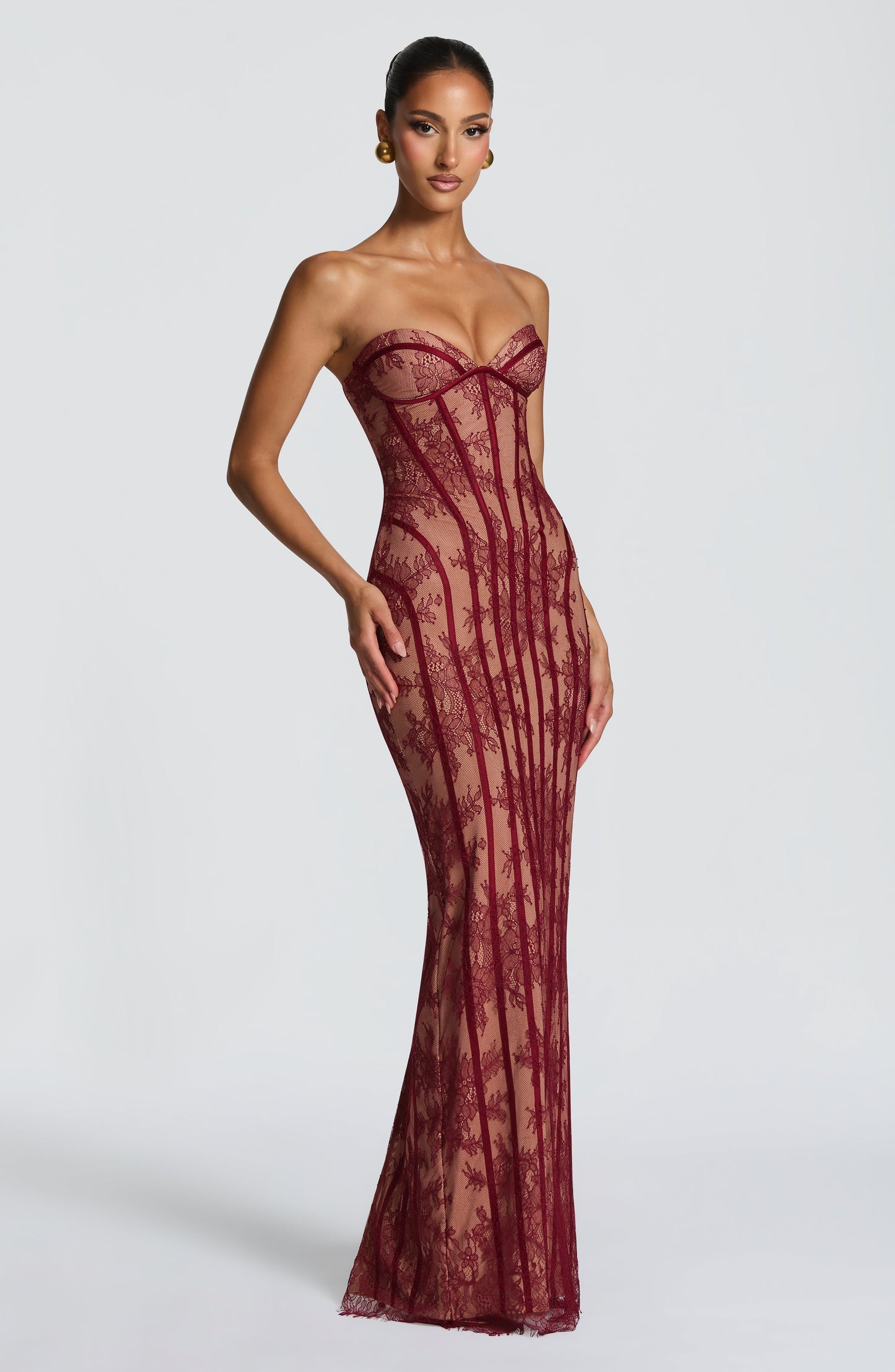 Women's Corset-Style Maxi Dress | Strapless