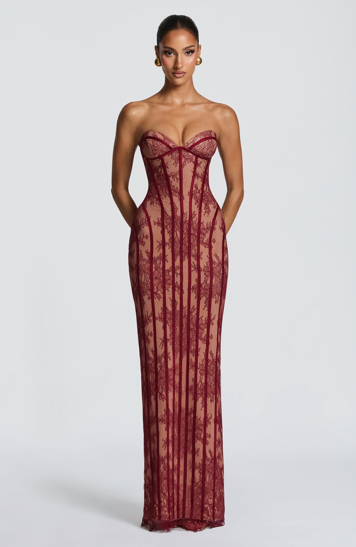 Women's Corset-Style Maxi Dress | Strapless