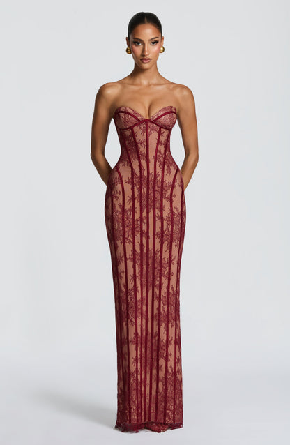 Women's Corset-Style Maxi Dress | Strapless