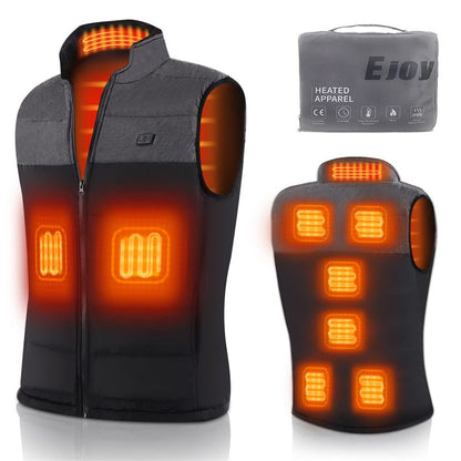 Graphene Heating Vest | USB Rechargeable Heating Zones | Black