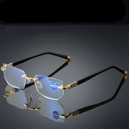 Intelligent Reading Glasses with Progressive Lenses | Ultra-Light & Blue Light Filter | Suitable for Near & Distant Vision | Titanium Frame TR90