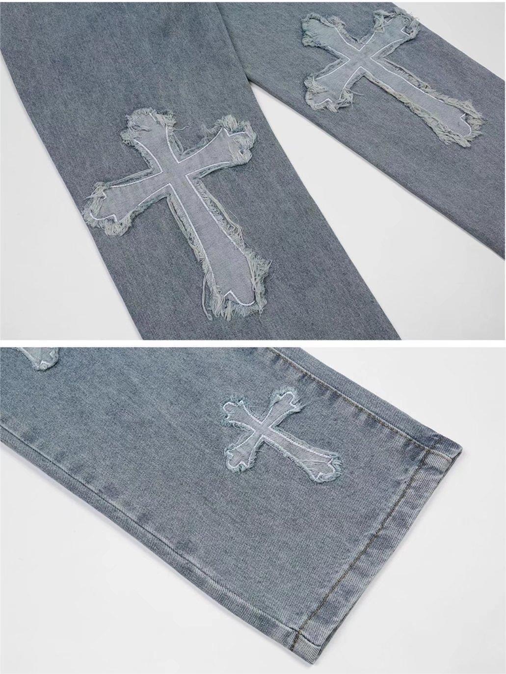 Cross-patch-jeans voor heren