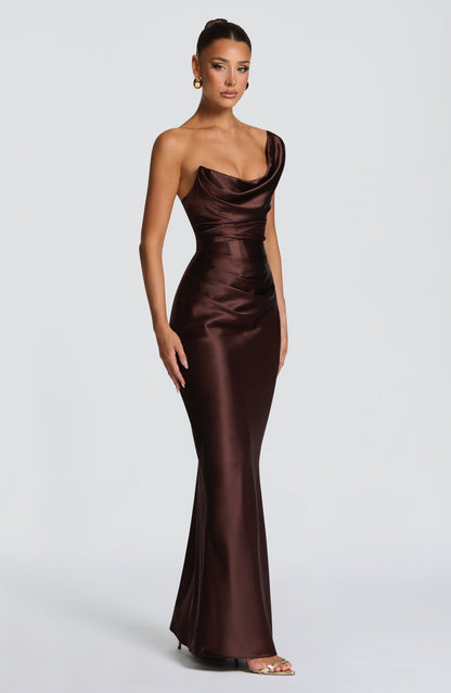 Women's One Shoulder Corset Cocktail Dress | Maxi