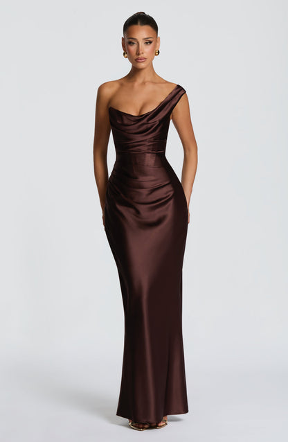 Women's One Shoulder Corset Cocktail Dress | Maxi