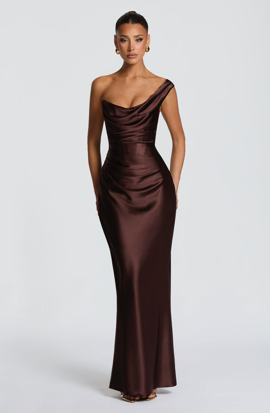 Women's One Shoulder Corset Cocktail Dress | Maxi