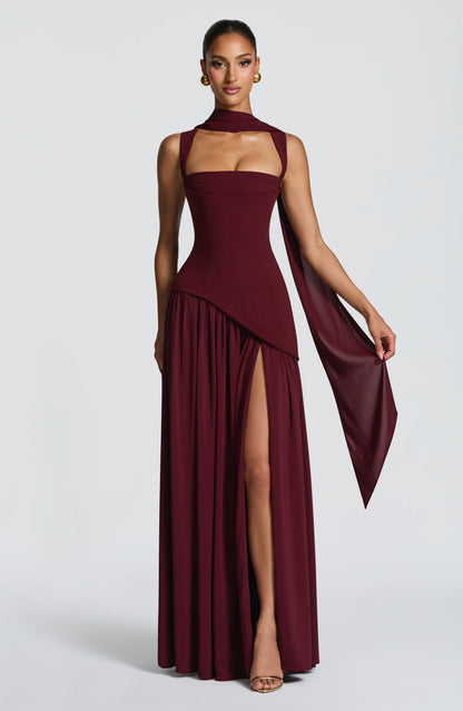 Women's Wedding Guest Dress with Slit | Maxi