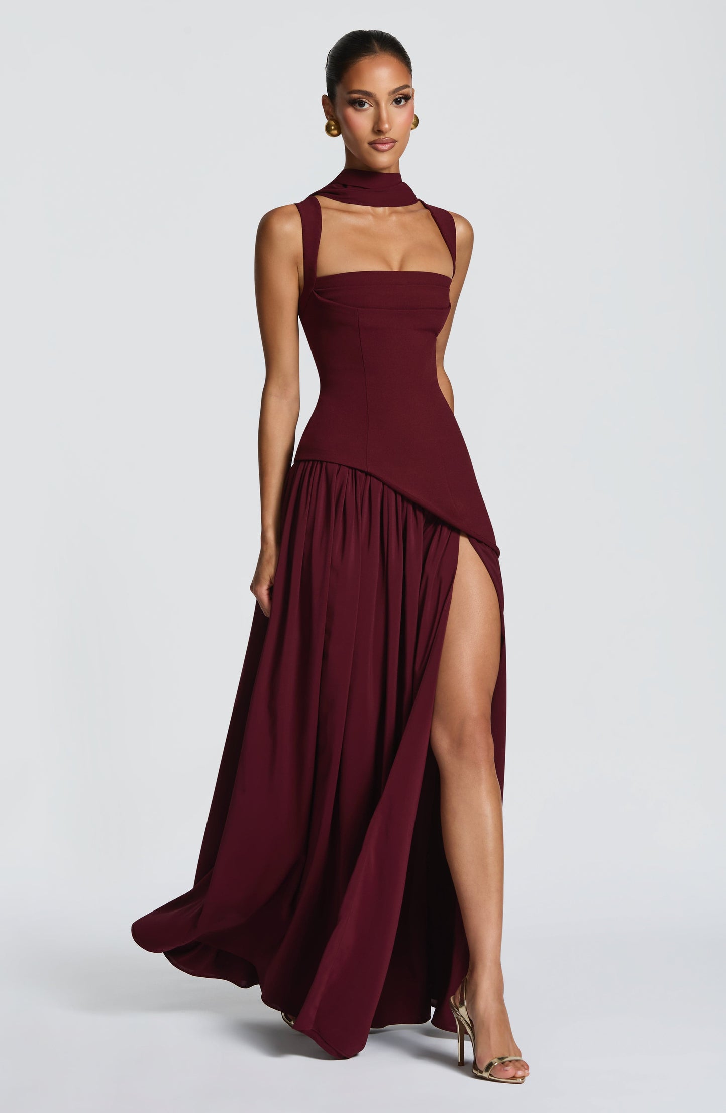 Women's Wedding Guest Dress with Slit | Maxi
