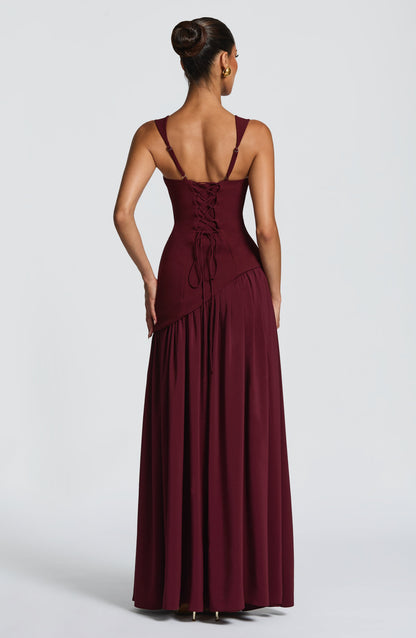 Women's Wedding Guest Dress with Slit | Maxi