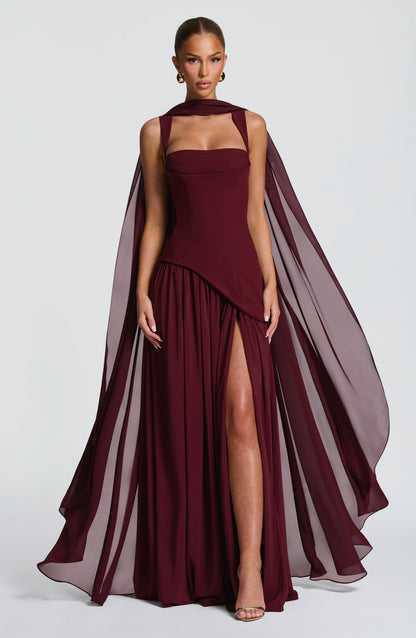 Women's Wedding Guest Dress with Slit | Maxi