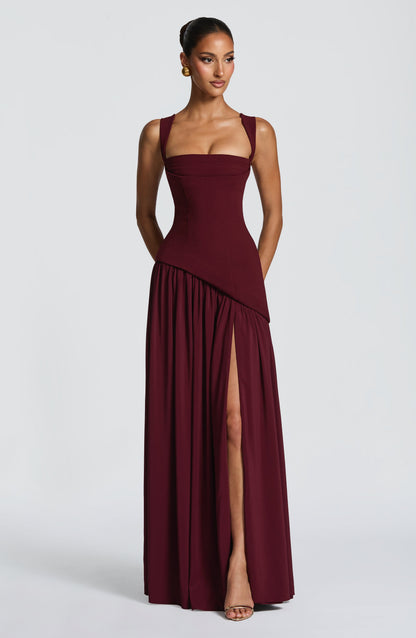 Women's Wedding Guest Dress with Slit | Maxi