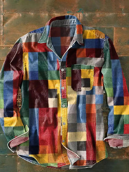 Men's Vintage Checkered Shirt | Long Sleeve