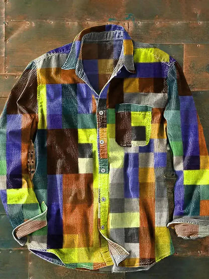 Men's Vintage Checkered Shirt | Long Sleeve