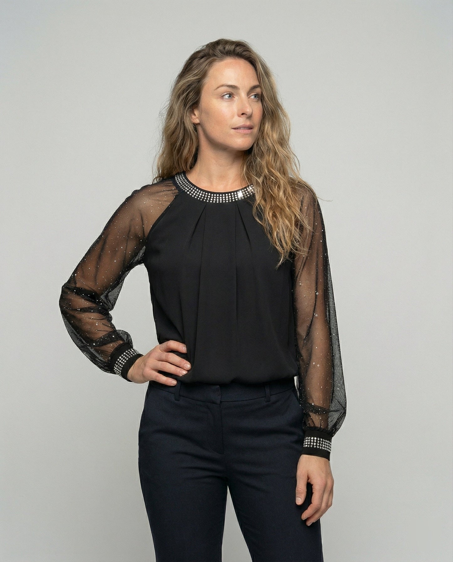 Women's Black Formal Blouse | Long Sleeve
