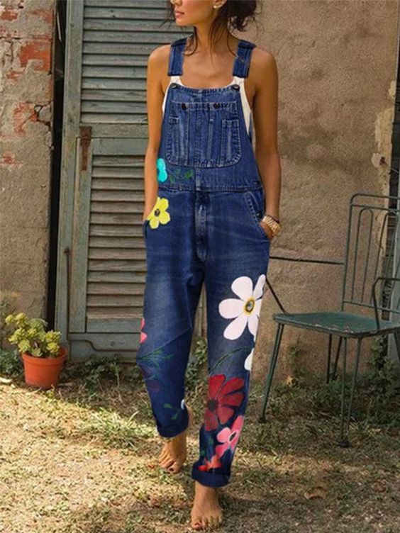Women's Floral Pattern Jumpsuit | Casual