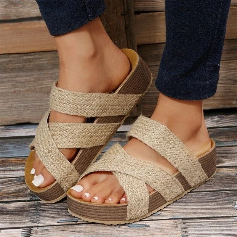 Women's Cross-Strap Platform Sandals | Summer