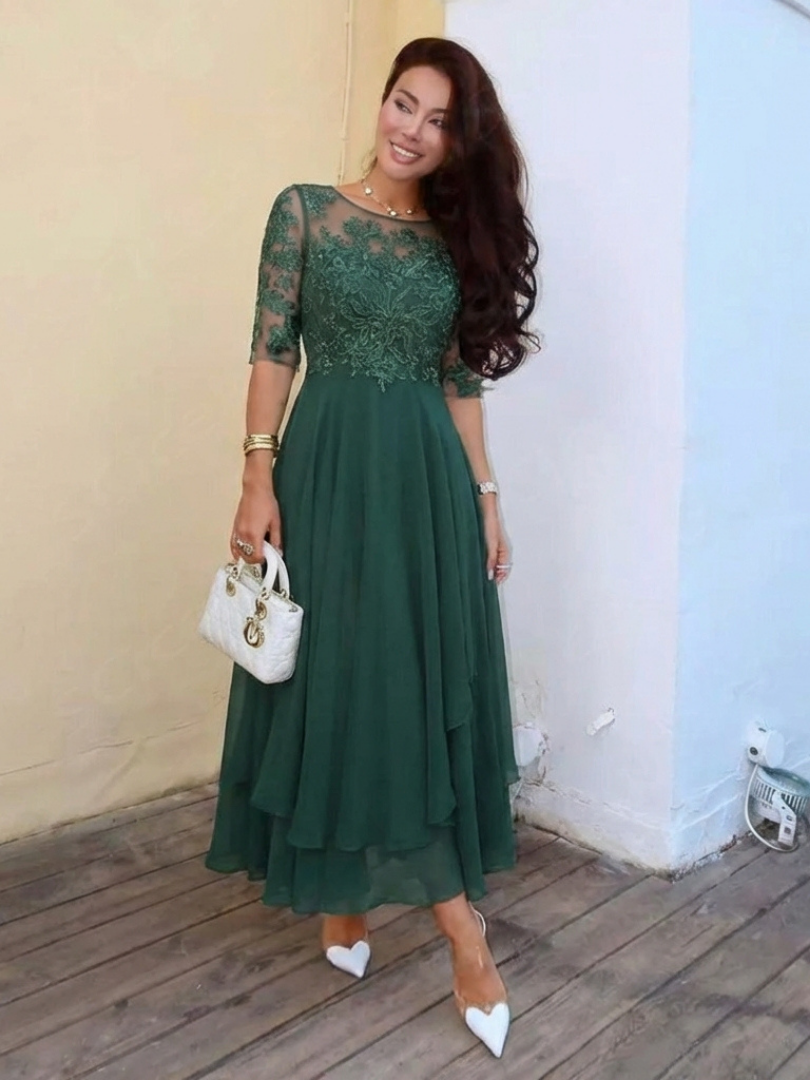 Women's Formal Wedding Guest Midi Dress | A-Line