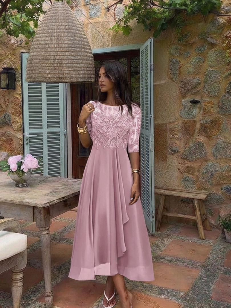 Women's Formal Wedding Guest Midi Dress | A-Line