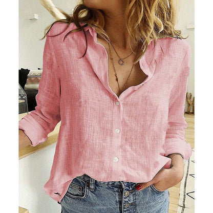 Women's Casual Linen Blouse | Long Sleeve