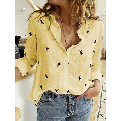 Women's Casual Linen Blouse | Long Sleeve