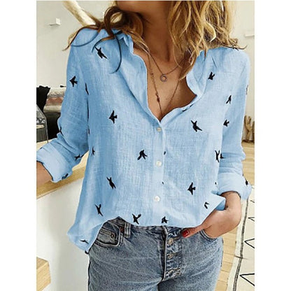 Women's Casual Linen Blouse | Long Sleeve