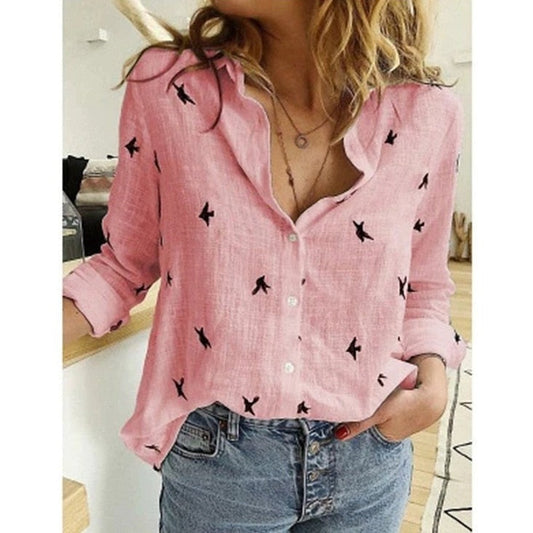 Women's Casual Linen Blouse | Long Sleeve