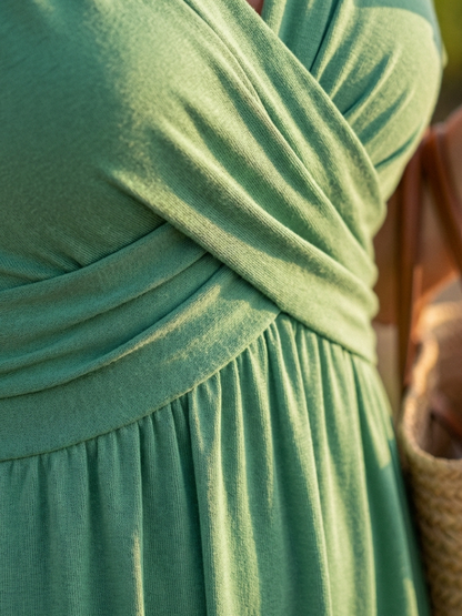 Women's Casual V-Neck Maxi Dress | with Pockets