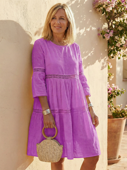 Women’s Tiered Boho Mini Dress | 3/4 Sleeve