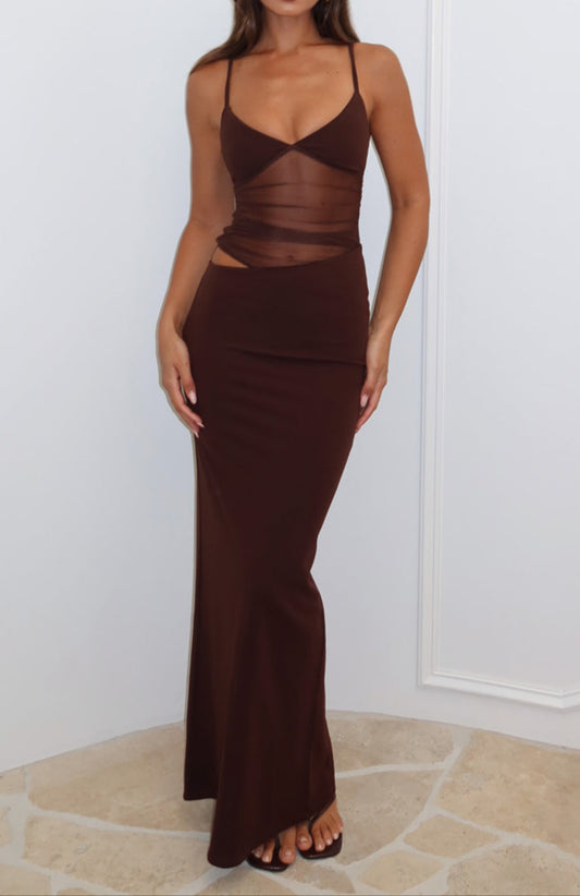 Robe longue Guadalupe Chocolat