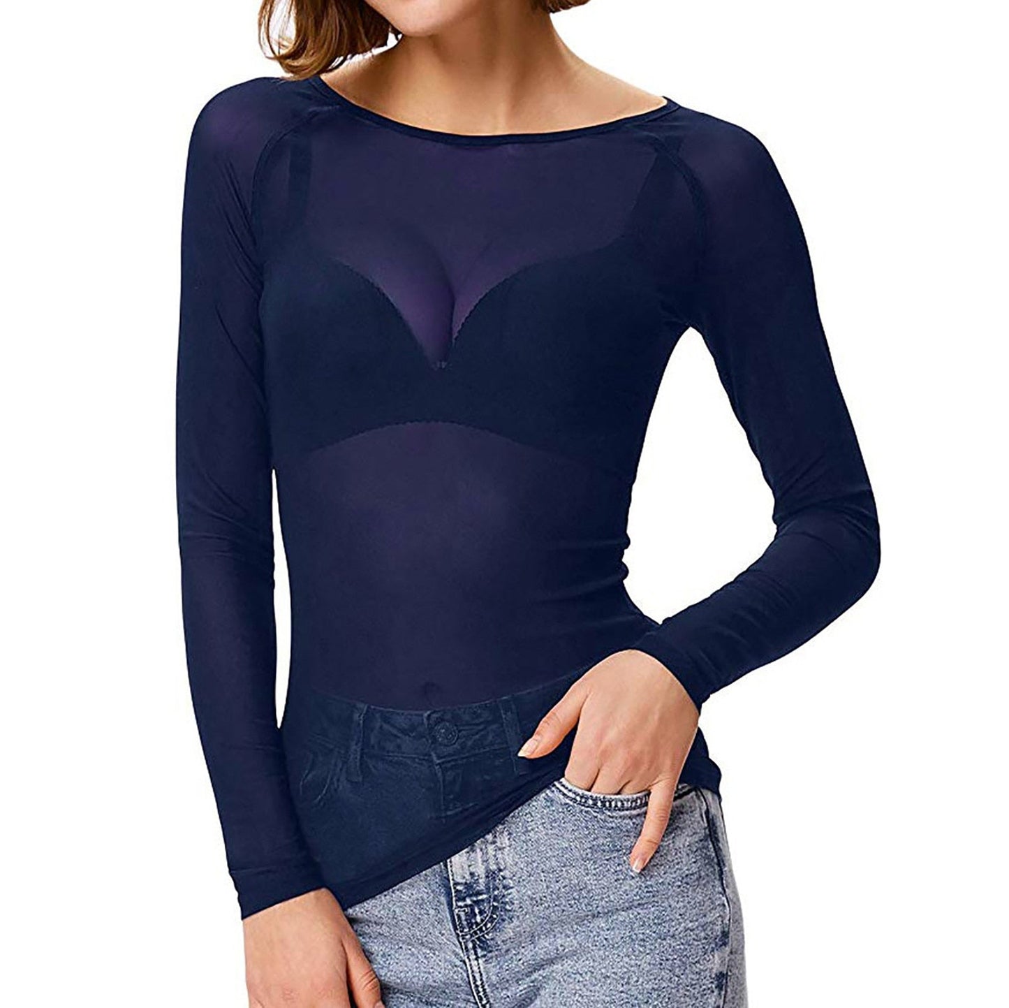 Women's Long Sleeve Party Top | Transparent