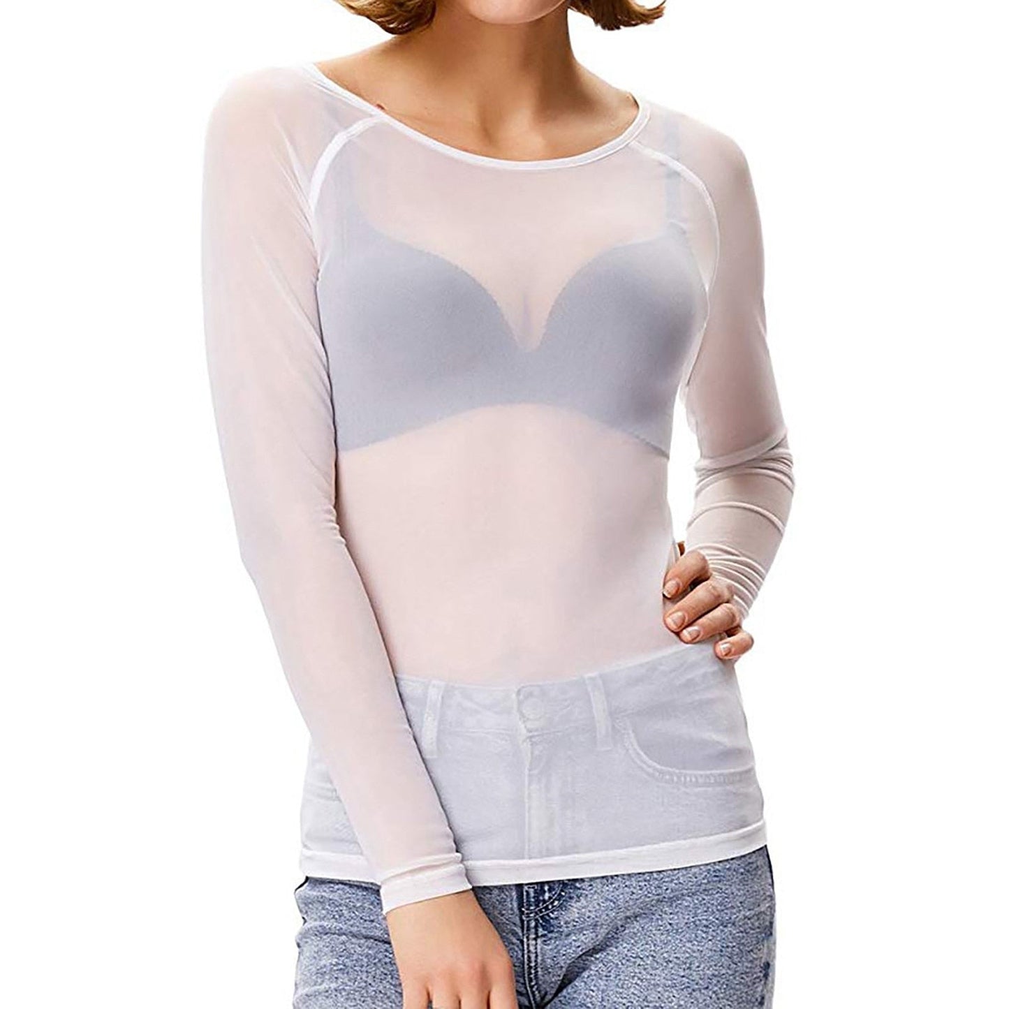 Women's Long Sleeve Party Top | Transparent