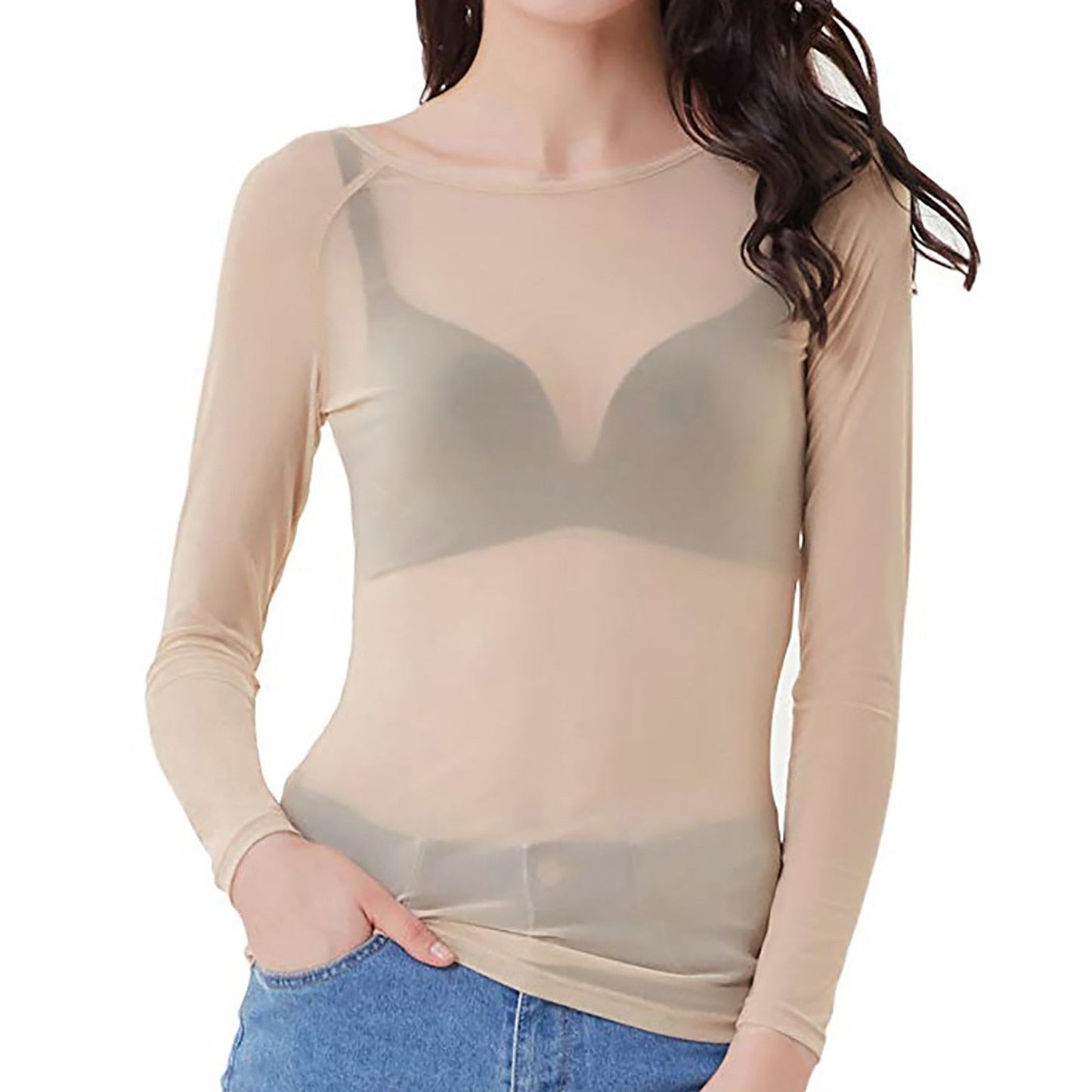 Women's Long Sleeve Party Top | Transparent